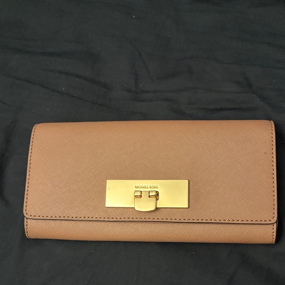 Michael Kors Brown Wallet with Gold Accent